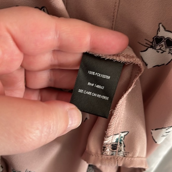 TORRID 5X cat print pink popover top dolman sleeves zip neck casual cute - Picture 5 of 8